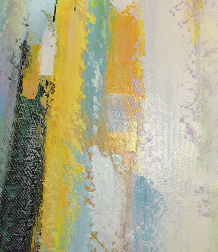 Large Abstract Painting On Canvas,Oversized Contemporary Art,Hand Painted Acrylic Painting,White,Blue,Yellow.etc